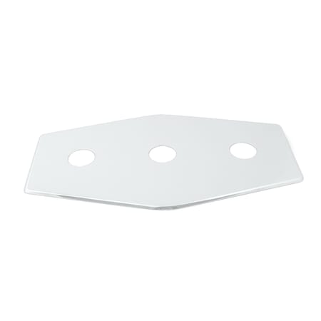 Westbrass Three-Hole Remodel Cover Plate for Bathtub and Shower Valves, Powder Coat White D505-50